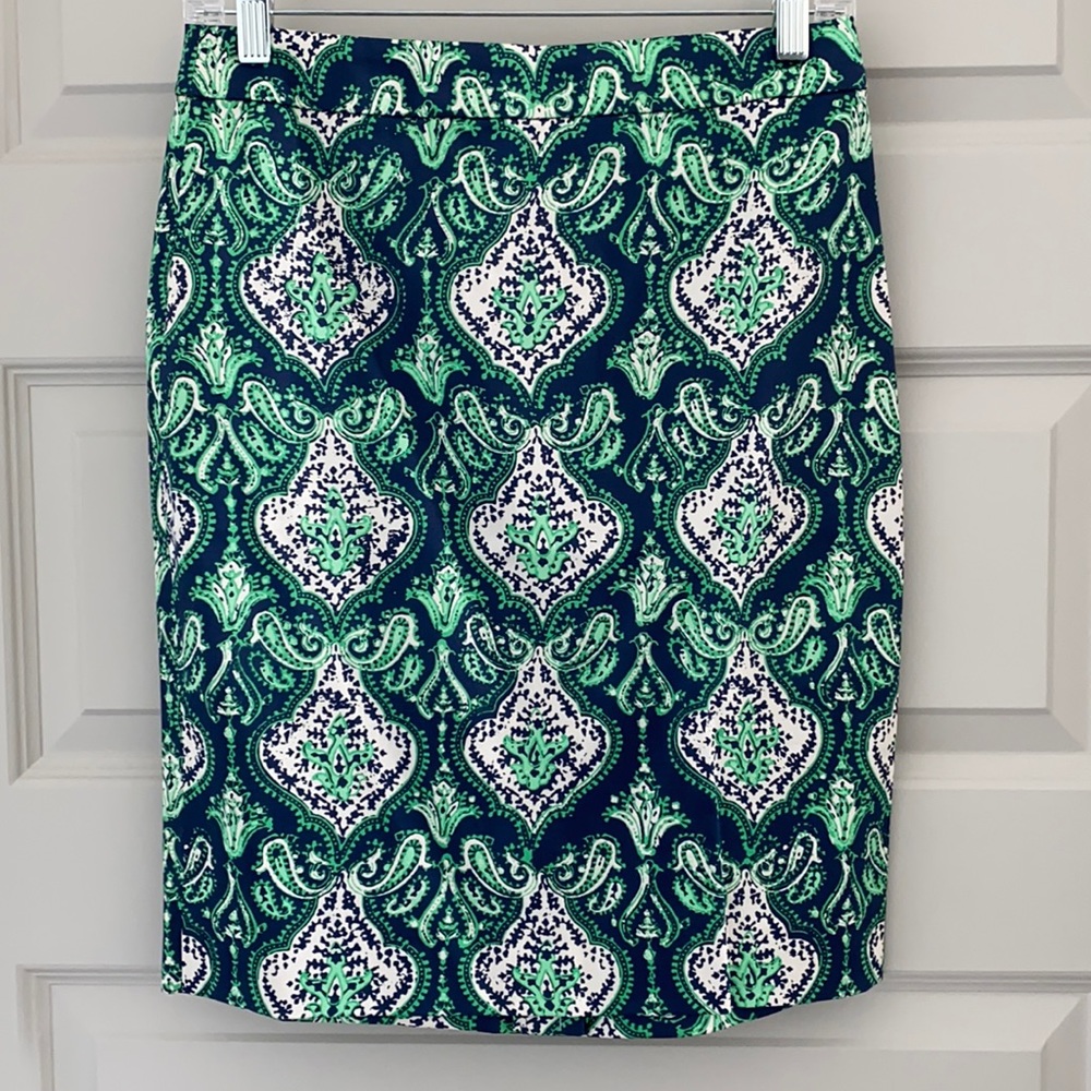 J Crew paisley pencil skirt